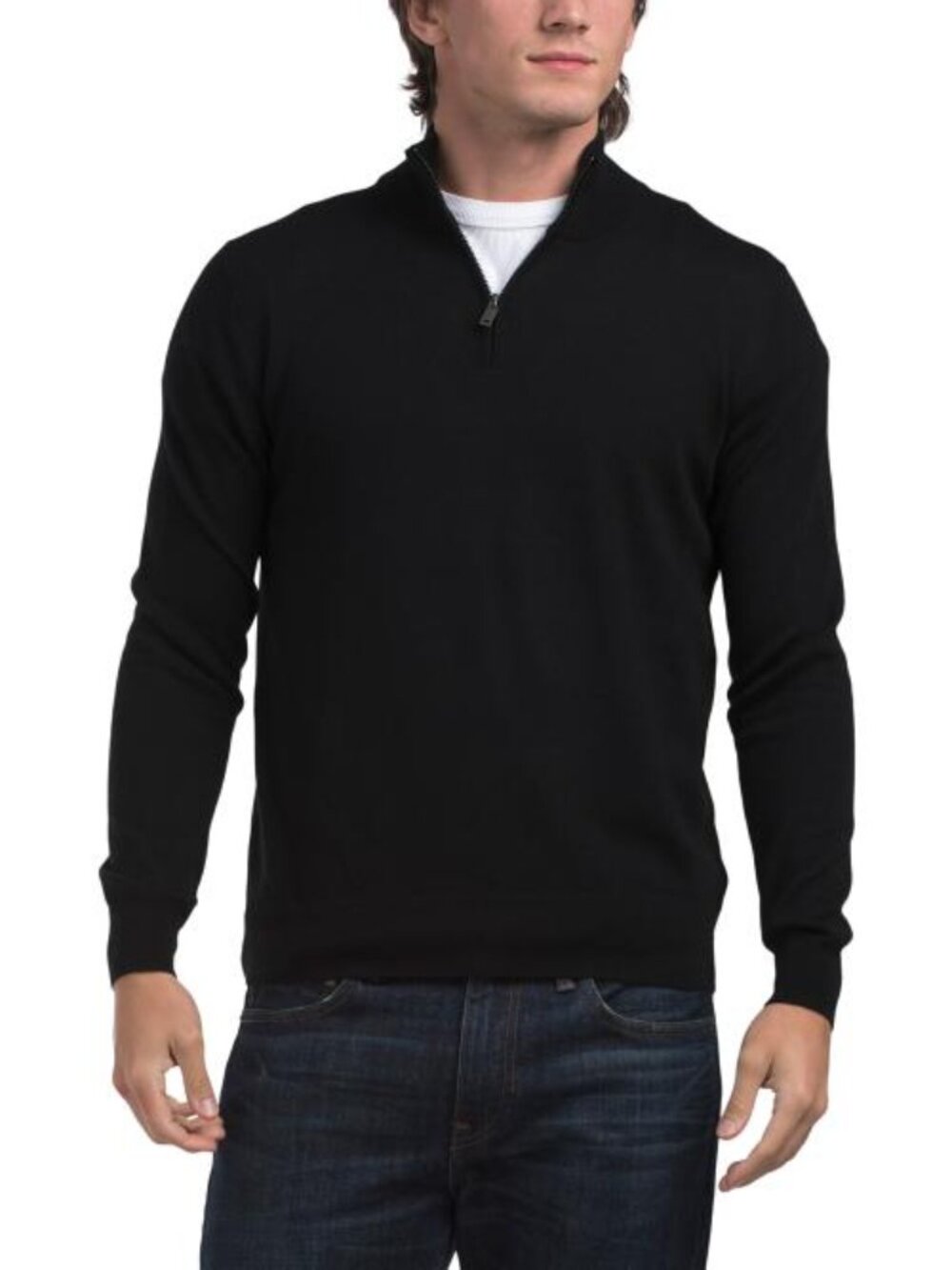 JASON WU Extra Fine Merino Wool Quarter Zip Sweater